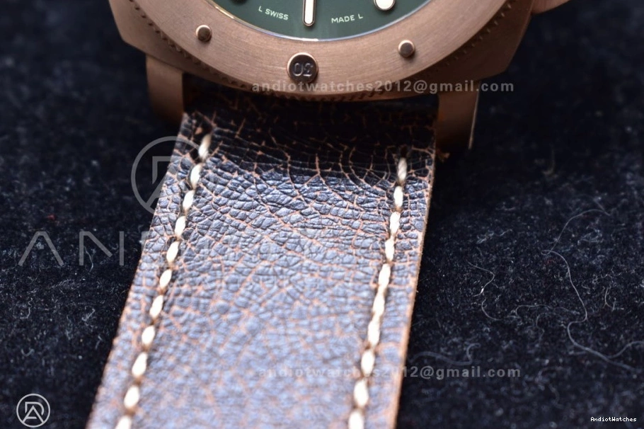 Strap PAM382 Super V Clone N WrinkleFree P.9000 Brown Best Distressed Edition VSF Bronzo 987 1:1 Calfskin on 0806